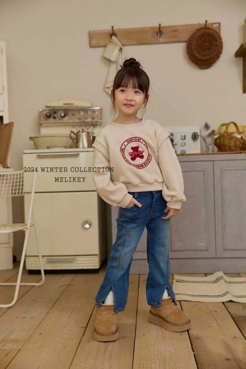 Melikey - Korean Children Fashion - #childofig - Front Slit Warm Denim Pants - 7