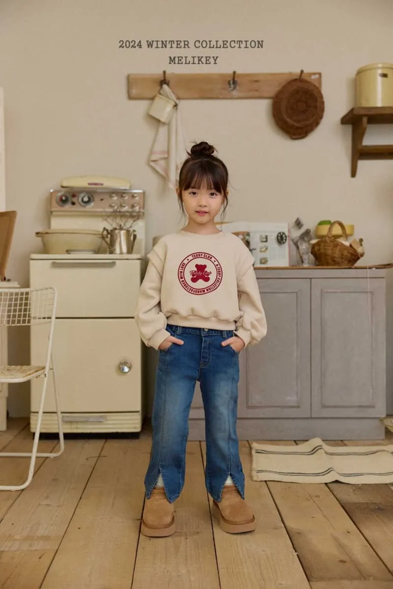 Melikey - Korean Children Fashion - #childrensboutique - Front Slit Warm Denim Pants - 8