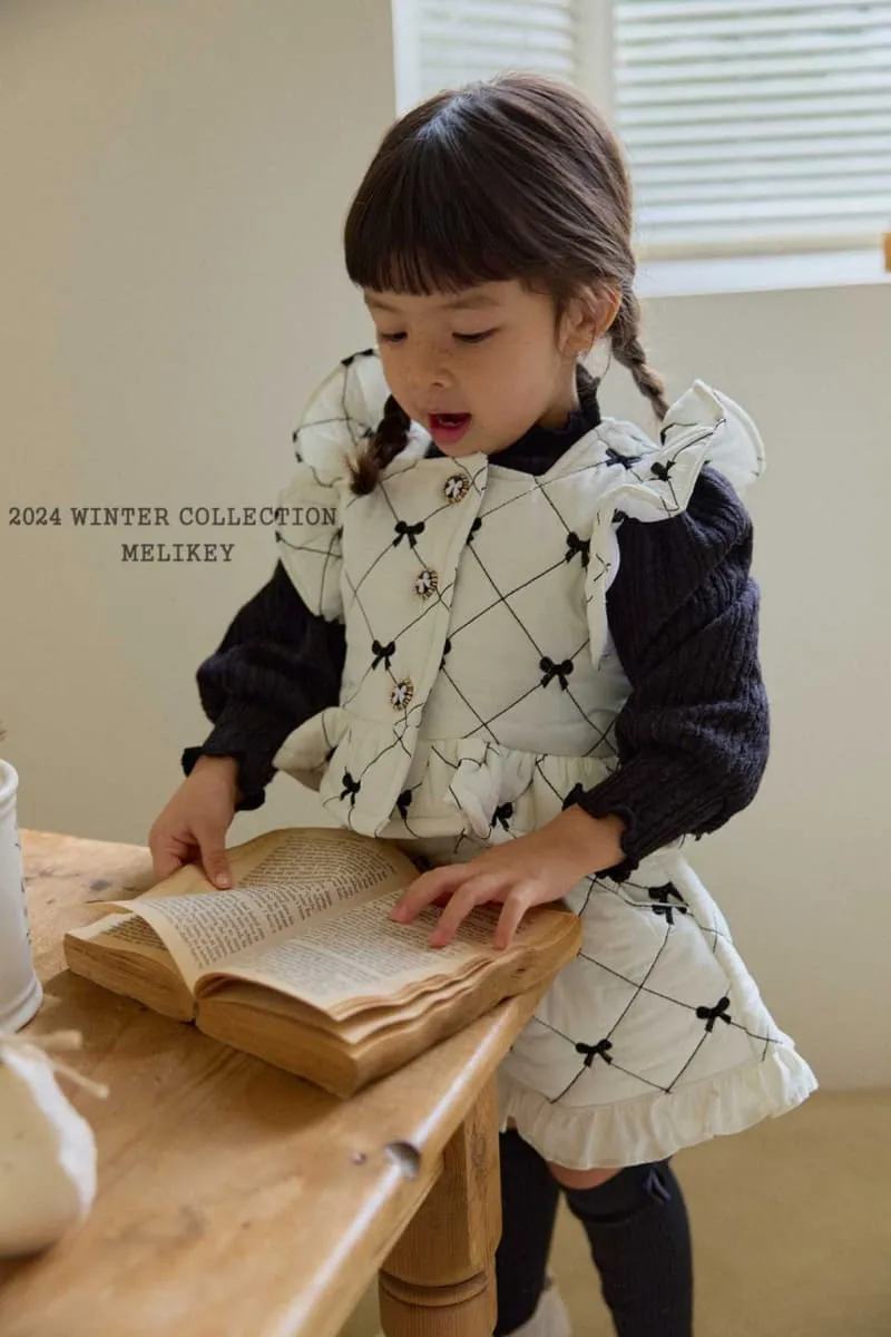 Melikey - Korean Children Fashion - #discoveringself - Ribbon Quilted Vest