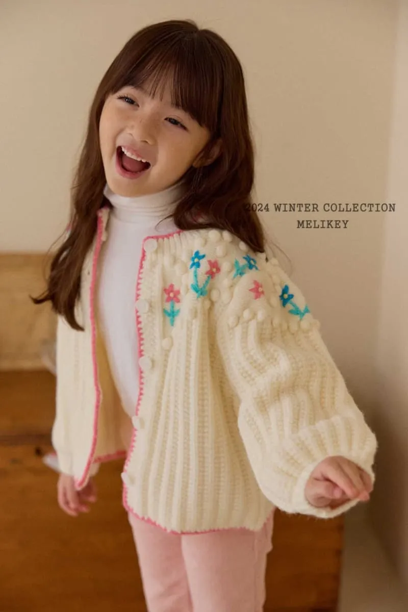 Melikey - Korean Children Fashion - #fashionkids - Pom Pom Marry Cardigan