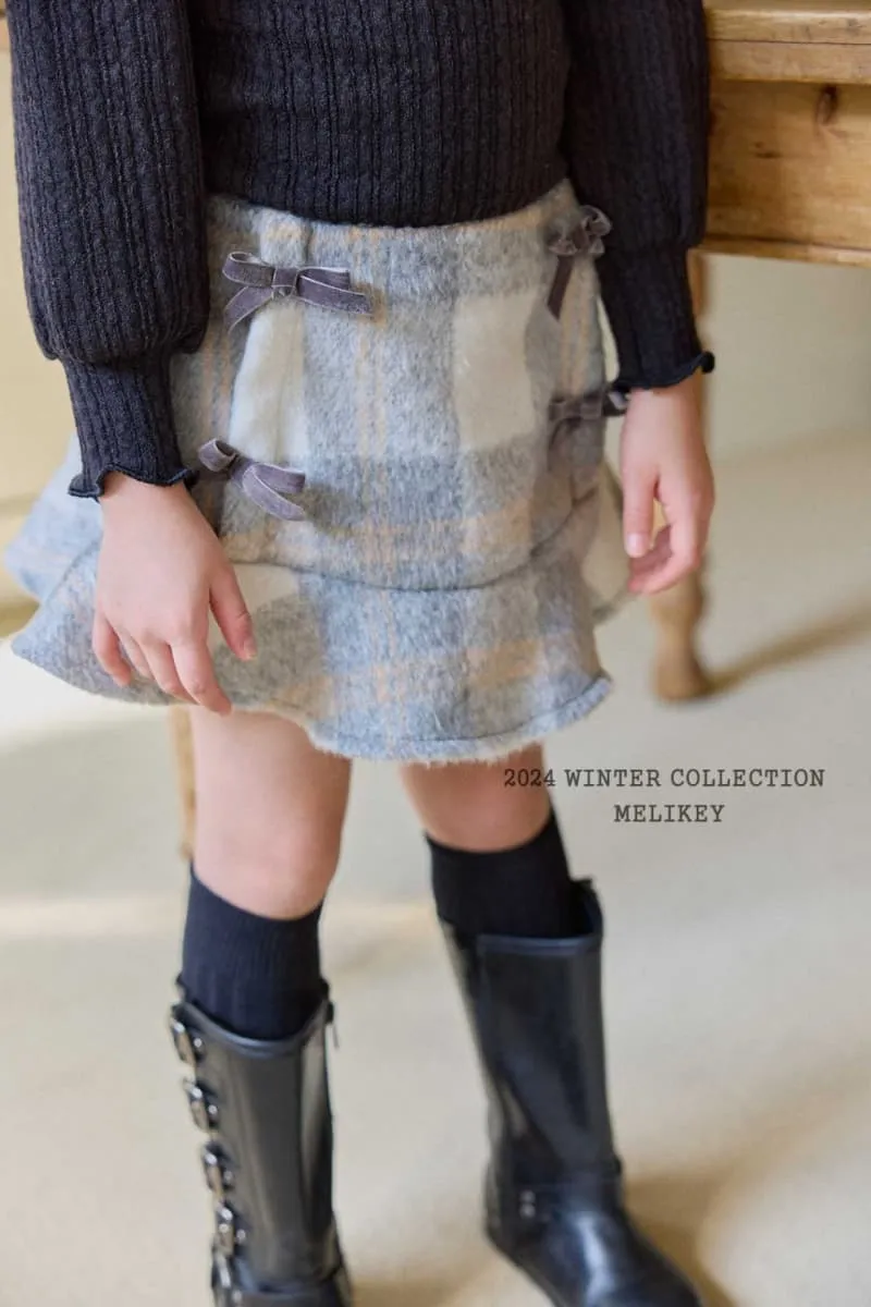 Melikey - Korean Children Fashion - #kidsshorts - Four Ribbon Hole Skirt