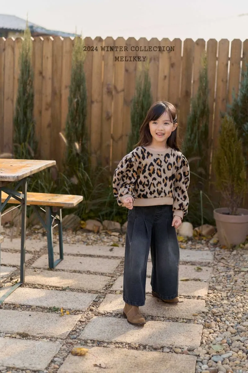 Melikey - Korean Children Fashion - #kidsstore - Leopard Puff Sweatshirt - 10