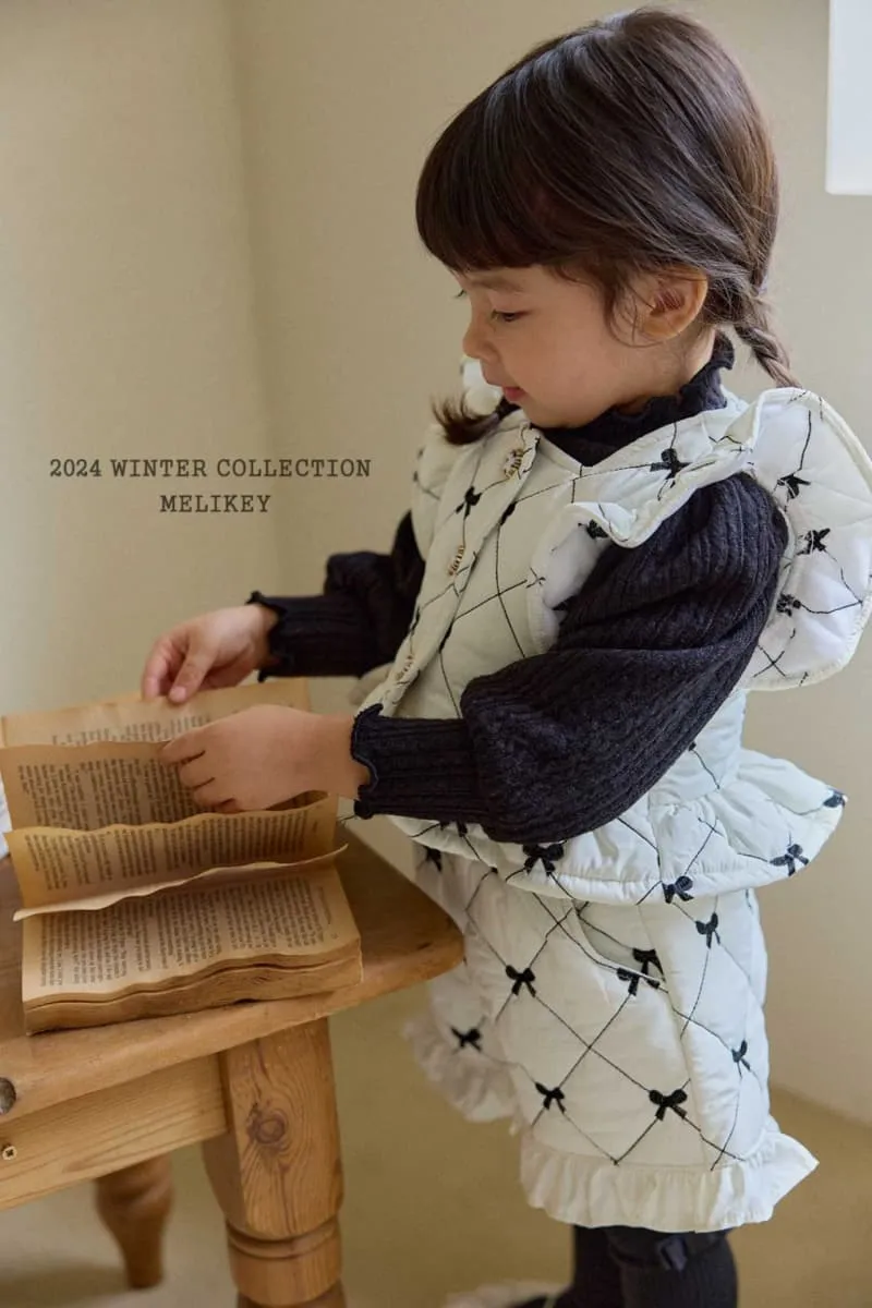 Melikey - Korean Children Fashion - #kidsshorts - Ribbon Quilted Vest - 4