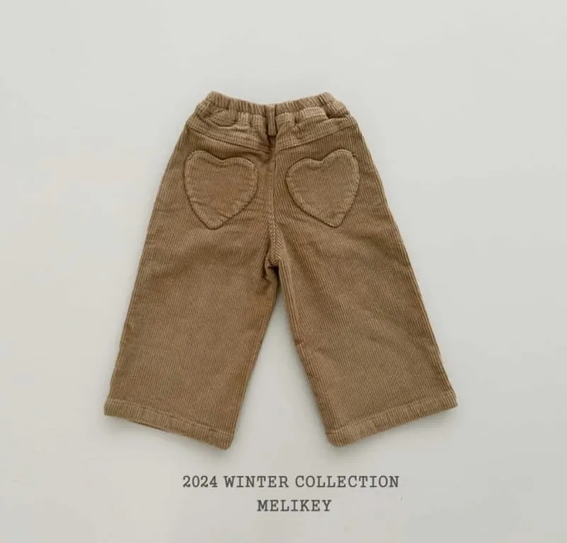 Melikey - Korean Children Fashion - #kidzfashiontrend - Corduroy Heart Pants - 3