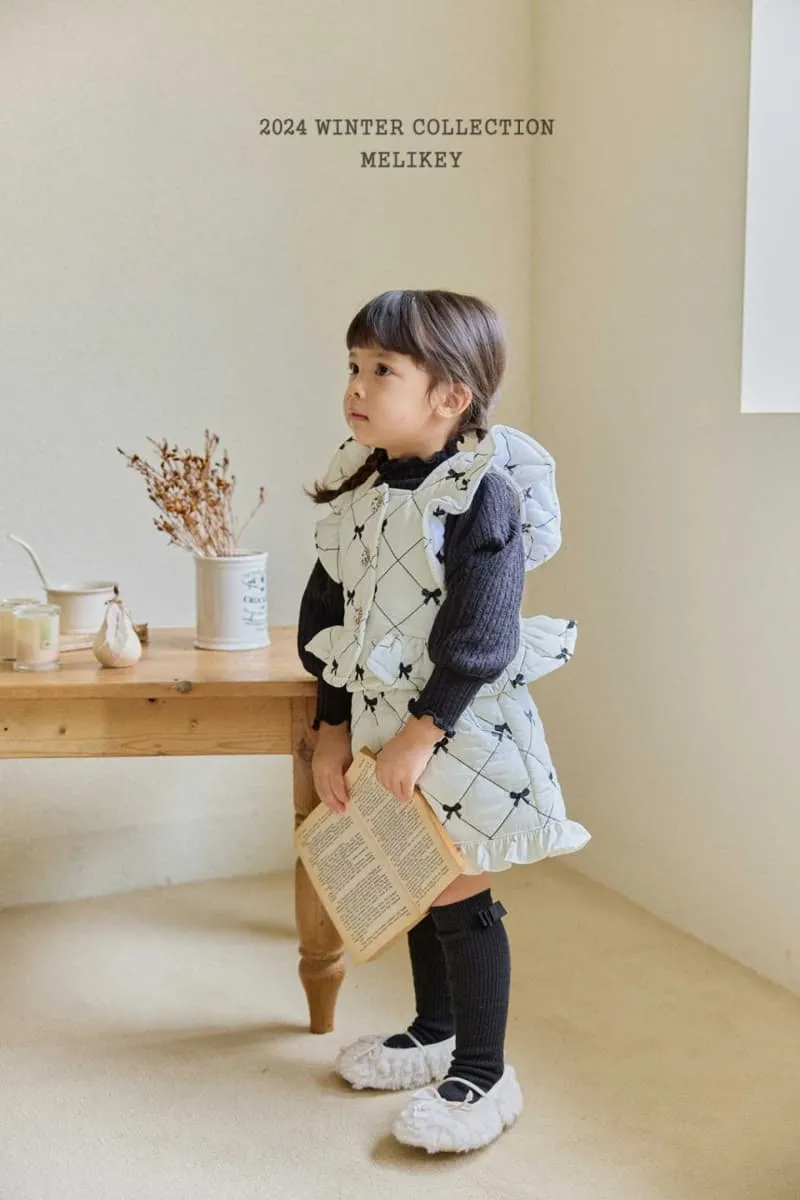 Melikey - Korean Children Fashion - #magicofchildhood - Ribbon Quilted Vest - 8