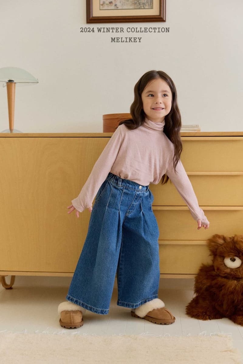 Melikey - Korean Children Fashion - #prettylittlegirls - Four Pintuck Denim Pants