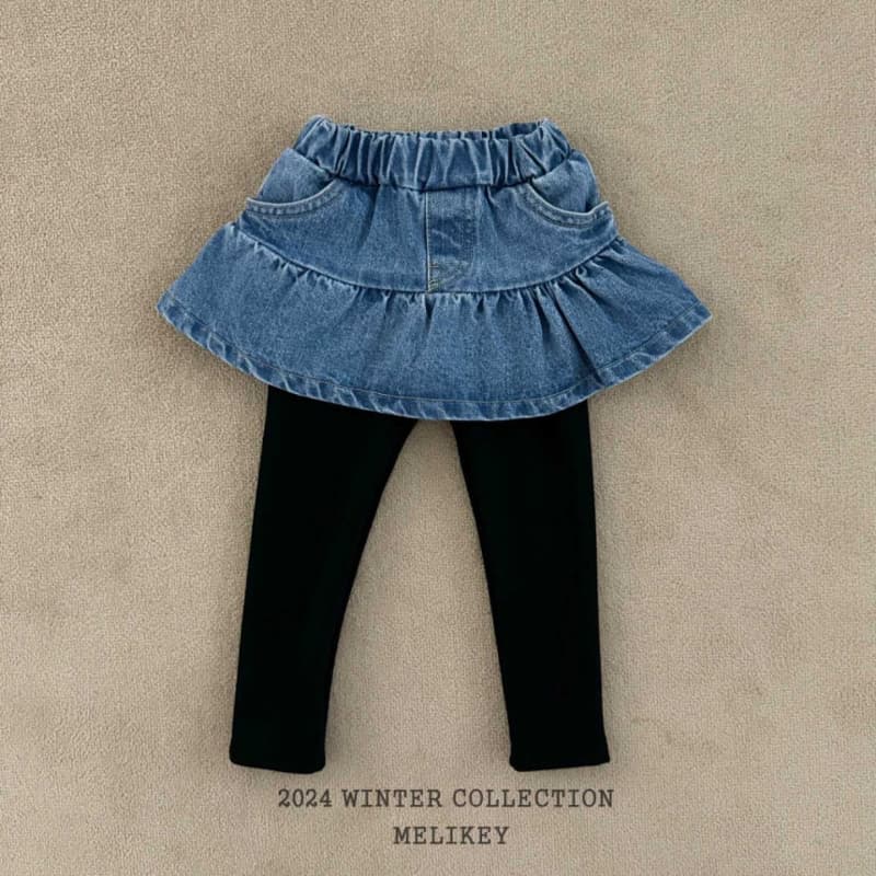 Melikey - Korean Children Fashion - #stylishchildhood - Hole Denim Skirt Leggings - 5