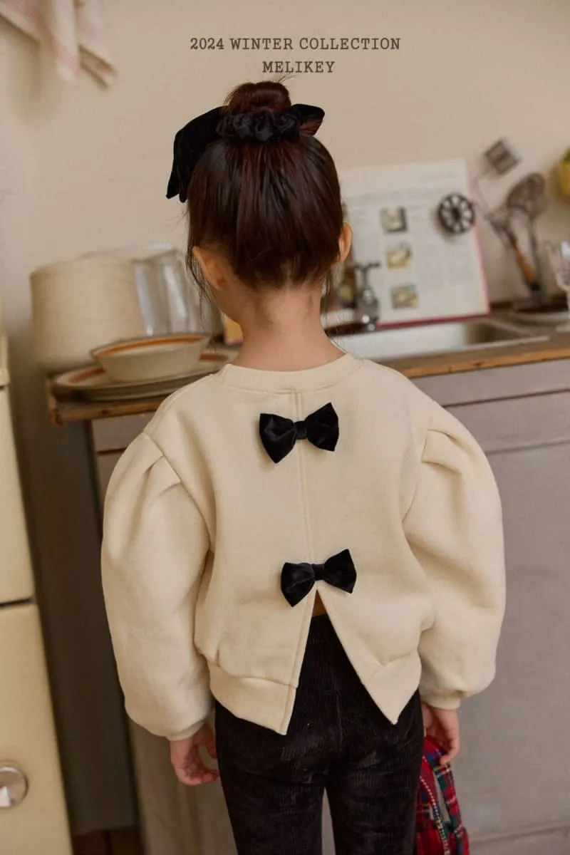 Melikey - Korean Children Fashion - #toddlerclothing - Back Ribbon Sweatshirt - 9