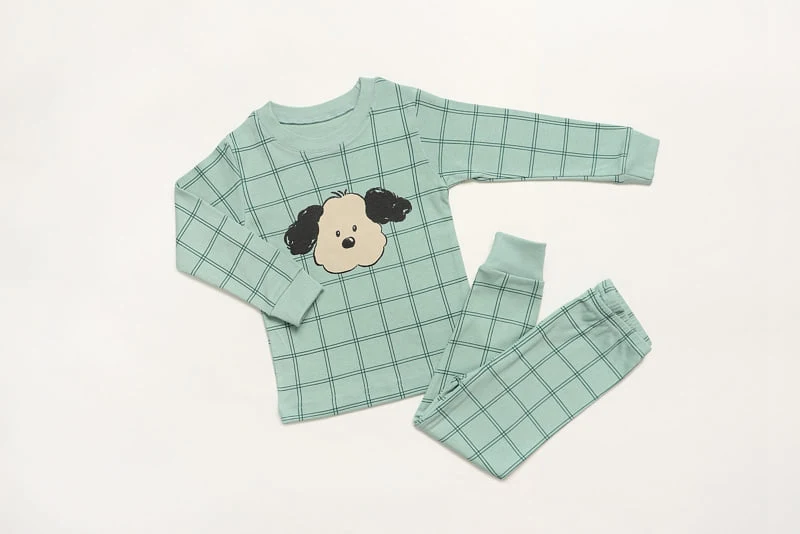 Mellis - Korean Children Fashion - #kidsstore - Check dog Fleece Easywear - 3