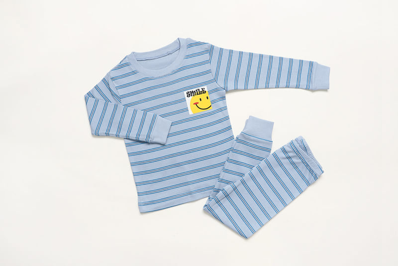 Mellis - Korean Children Fashion - #magicofchildhood - Smile Blue Fleece Easywear - 3