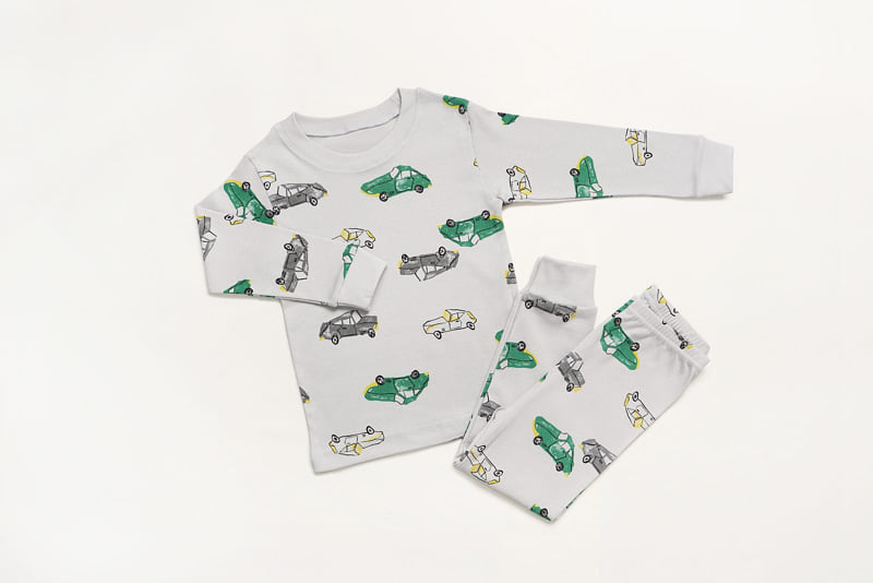 Mellis - Korean Children Fashion - #stylishchildhood - Green Car Fleece Easywear - 3