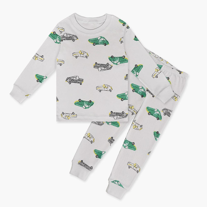 Mellis - Korean Children Fashion - #toddlerclothing - Green Car Fleece Easywear - 2