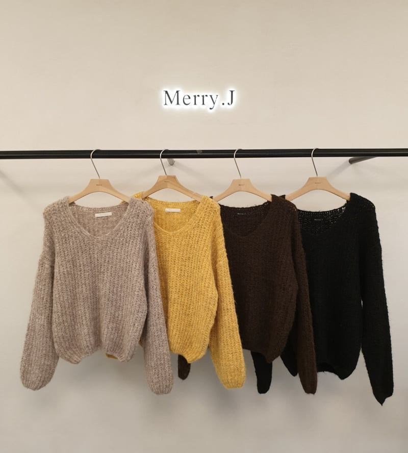 Merry J - Korean Women Fashion - #momslook - Formal V Knit Sweater