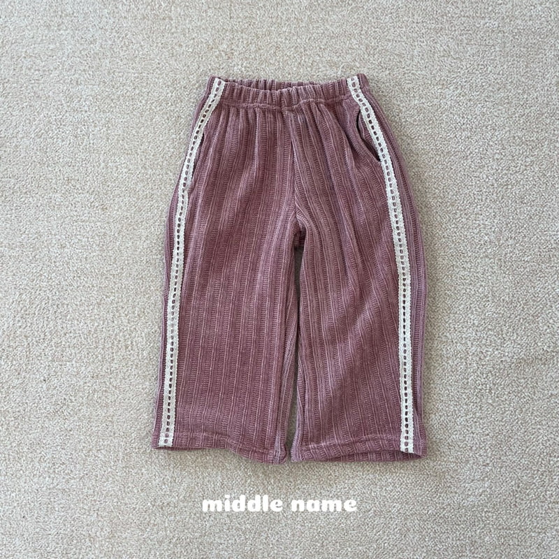 Middle Name - Korean Children Fashion - #Kfashion4kids - Lace Knit Pants - 3