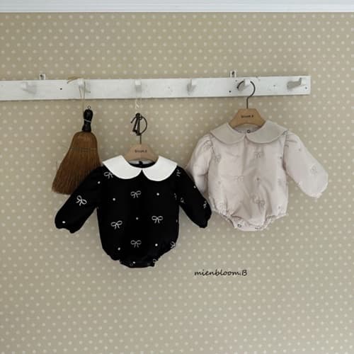 Mienbloom B - Korean Baby Fashion - #babyfever - Ribbon Embroidery Bodysuit