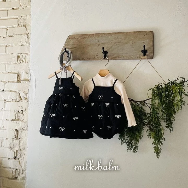 Milk Balm - Korean Baby Fashion - #babyboutique - Ribbon Embroidery Bodysuit - 3