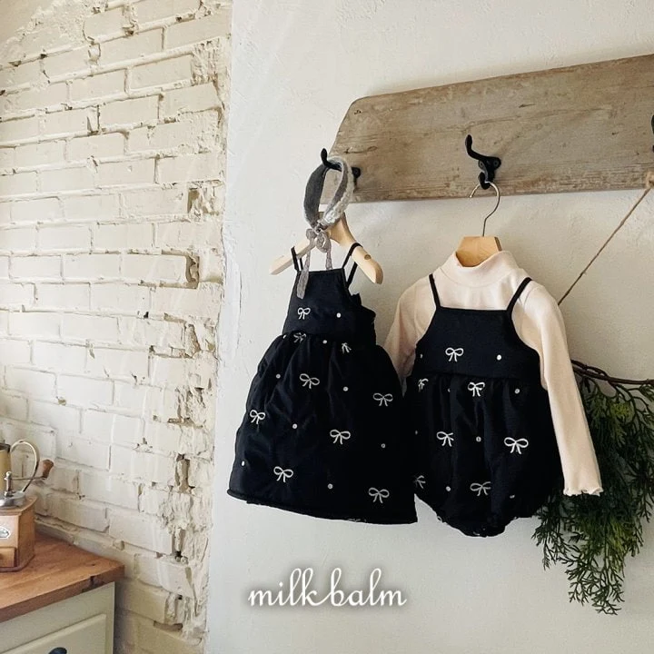 Milk Balm - Korean Baby Fashion - #babyboutique - Ribbon Embroidery Bodysuit - 4