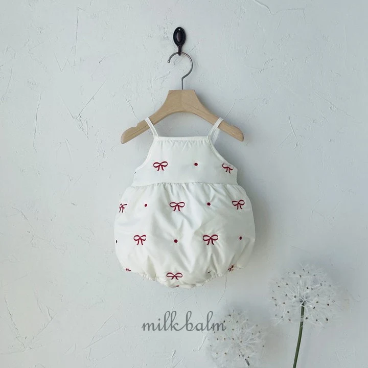 Milk Balm - Korean Baby Fashion - #babyboutiqueclothing - Ribbon Embroidery Bodysuit - 5