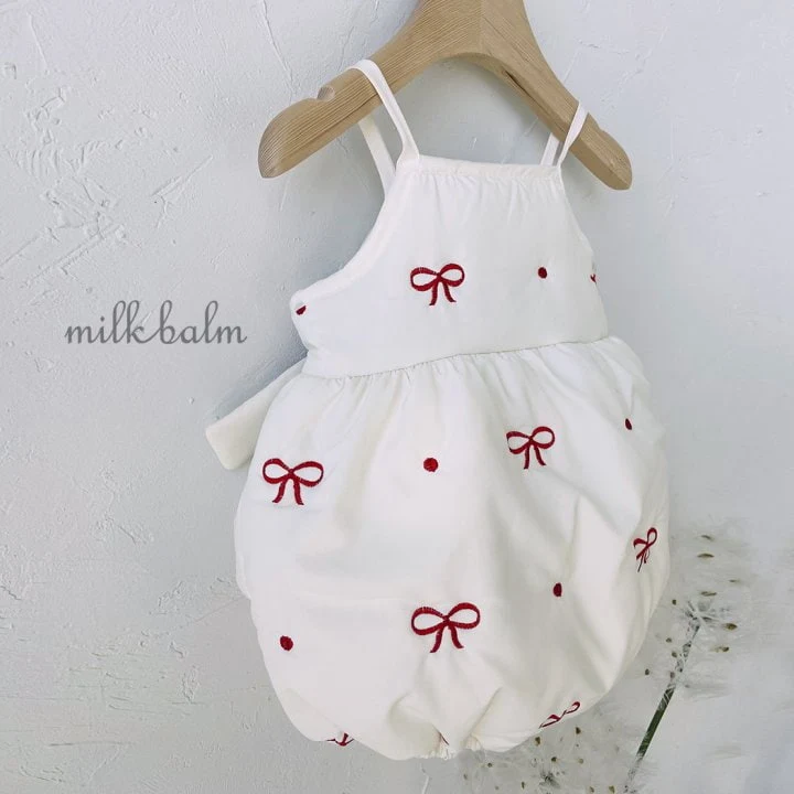 Milk Balm - Korean Baby Fashion - #babyfashion - Ribbon Embroidery Bodysuit - 7