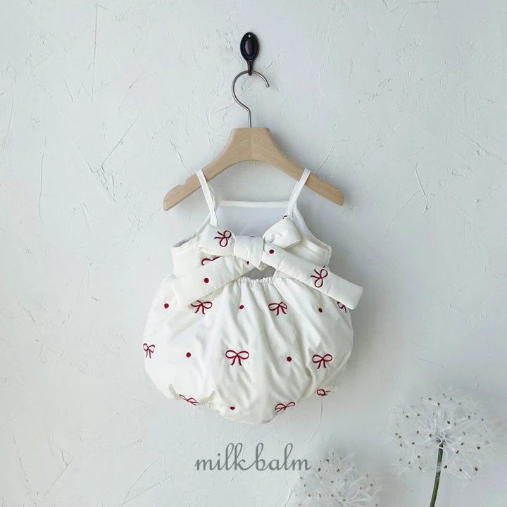 Milk Balm - Korean Baby Fashion - #babygirlfashion - Ribbon Embroidery Bodysuit - 9