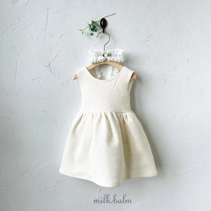 Milk Balm - Korean Children Fashion - #Kfashion4kids - Embo Jacquard One-piece - 11