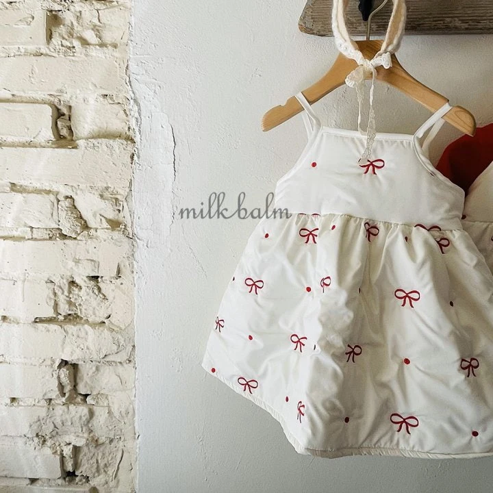 Milk Balm - Korean Children Fashion - #childofig - Ribbon Embroidery One-piece - 5