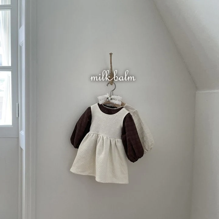 Milk Balm - Korean Children Fashion - #childofig - Embo Jacquard One-piece - 2