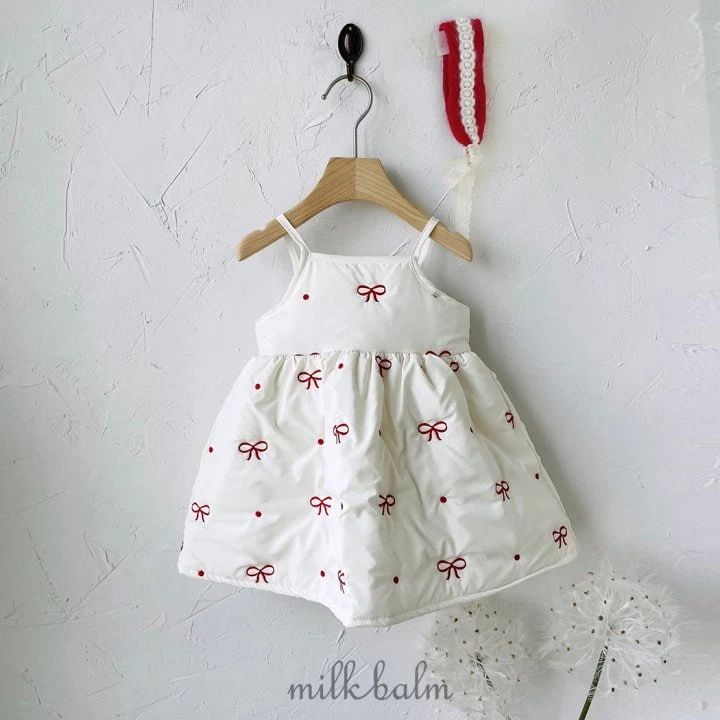 Milk Balm - Korean Children Fashion - #designkidswear - Ribbon Embroidery One-piece - 7