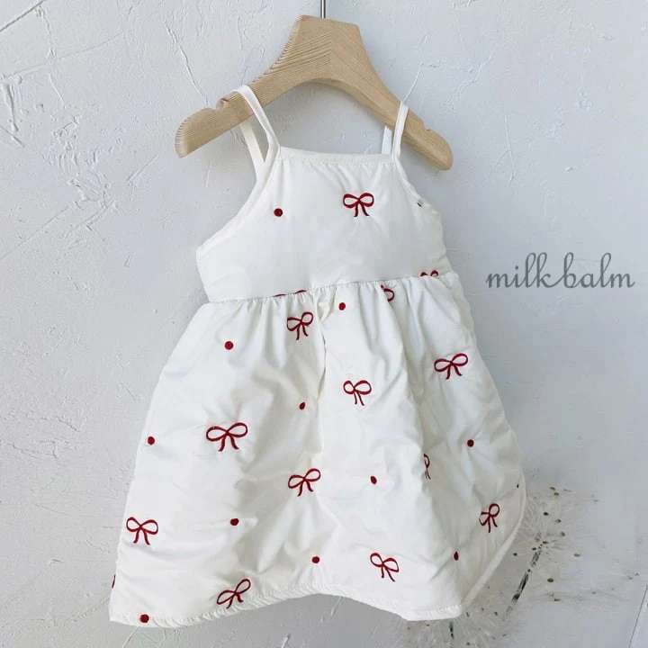 Milk Balm - Korean Children Fashion - #discoveringself - Ribbon Embroidery One-piece - 8