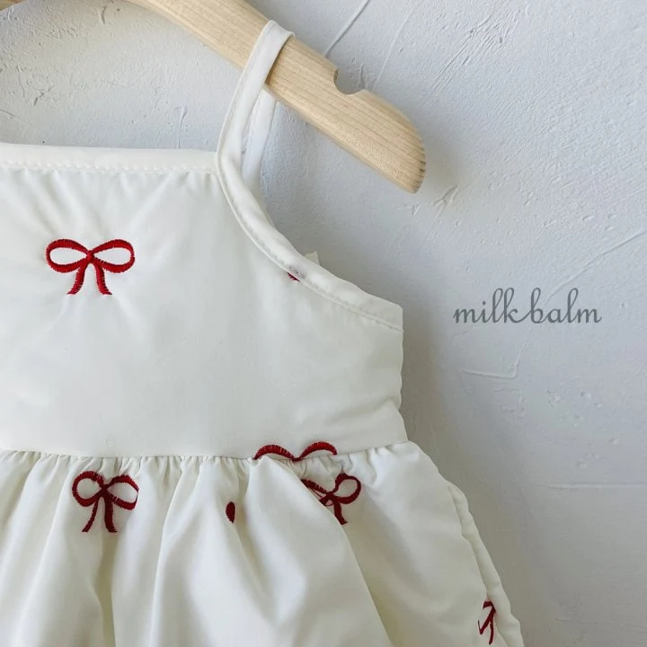 Milk Balm - Korean Children Fashion - #fashionkids - Ribbon Embroidery One-piece - 9