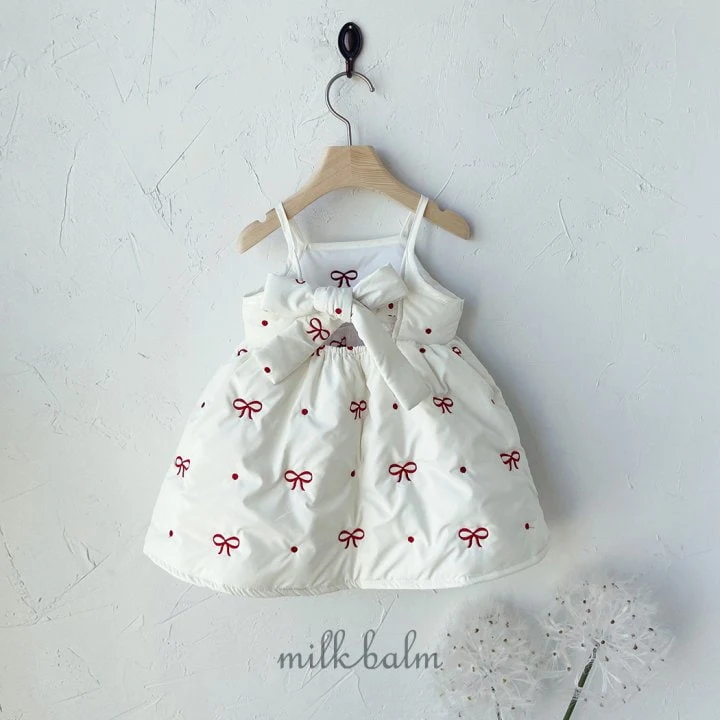 Milk Balm - Korean Children Fashion - #kidsstore - Ribbon Embroidery One-piece - 11