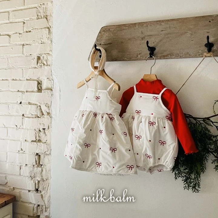 Milk Balm - Korean Children Fashion - #prettylittlegirls - Ribbon Embroidery One-piece - 3