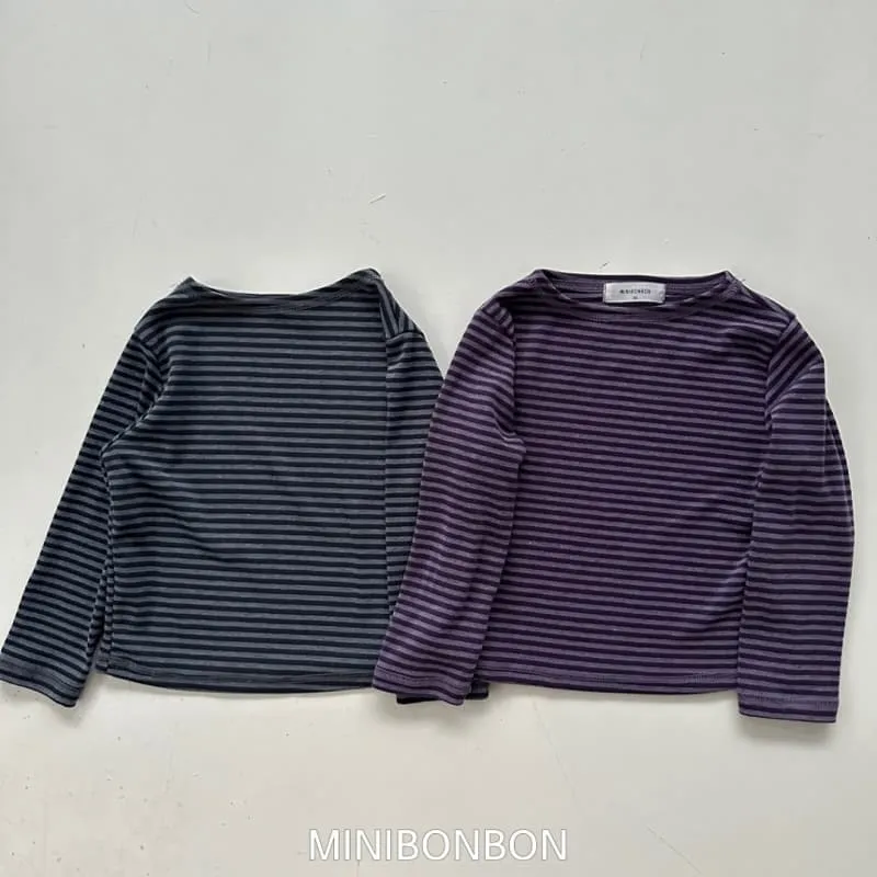 Mini Bongbong - Korean Children Fashion - #kidzfashiontrend - Thin Striped Tee