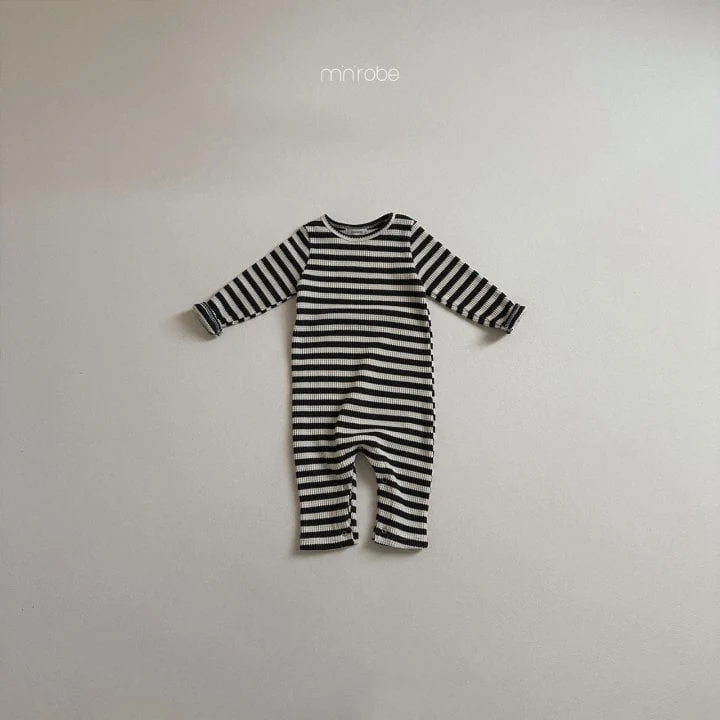 Mini Robe - Korean Children Fashion - #kidsshorts - Puppu Stripe Suit - 5