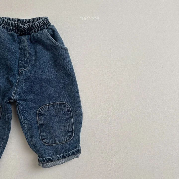 Mini Robe - Korean Children Fashion - #magicofchildhood - Patch Denim Pants - 3