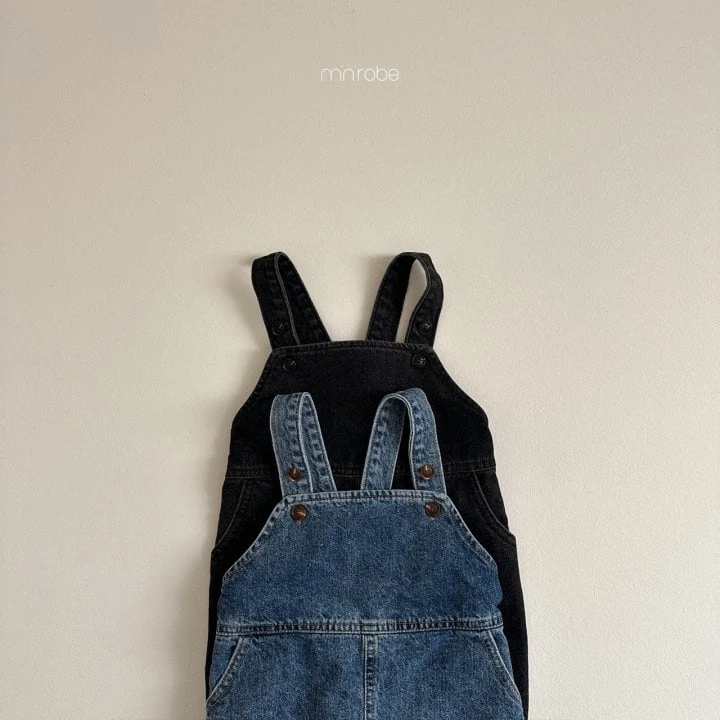 Mini Robe - Korean Children Fashion - #minifashionista - All Day Denim Overalls - 4