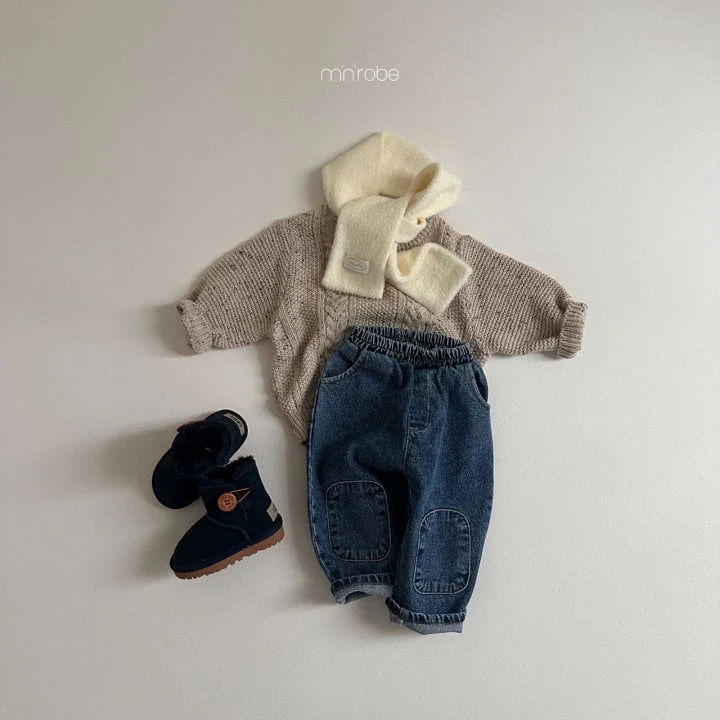 Mini Robe - Korean Children Fashion - #stylishchildhood - Patch Denim Pants - 8