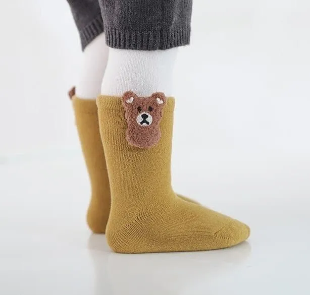 Miso - Korean Baby Fashion - #babyboutiqueclothing - Bear Patch Socks - 3