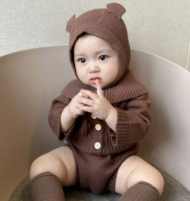 Miso - Korean Baby Fashion - #babyfashion - Bear Balaclava - 8