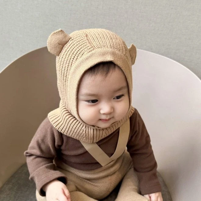 Miso - Korean Baby Fashion - #babygirlfashion - Bear Balaclava - 10