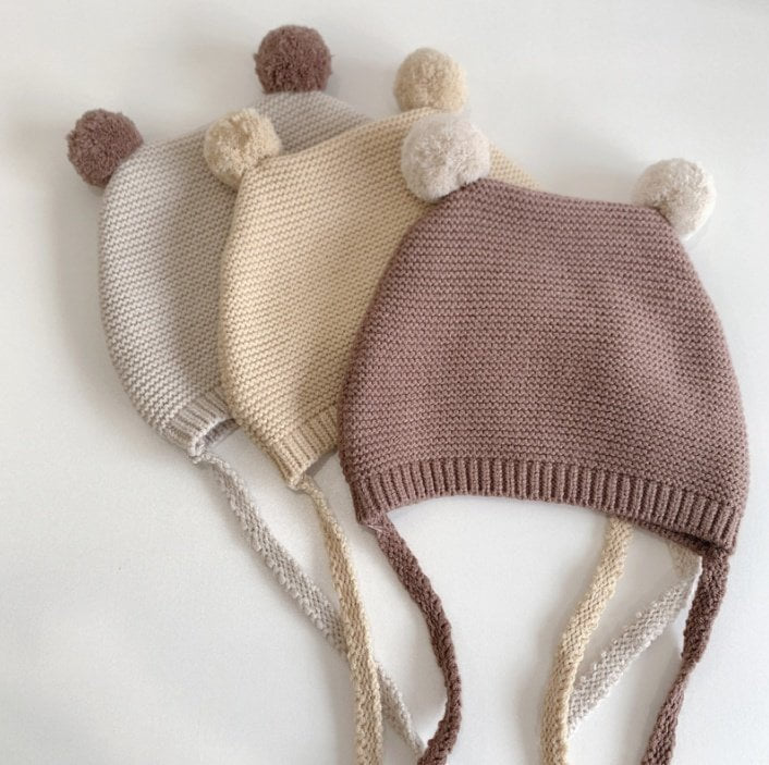 Miso - Korean Baby Fashion - #babyoutfit - Double Bell Knit Hat