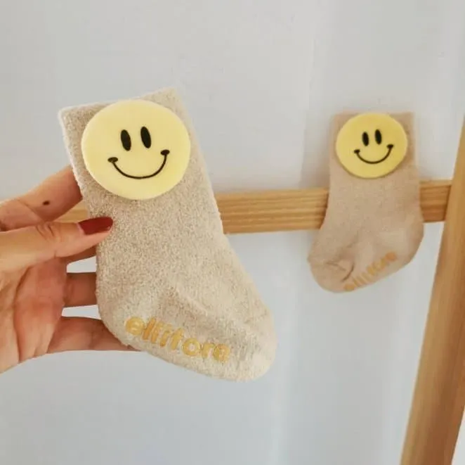 Miso - Korean Baby Fashion - #babyoutfit - Smile Sleep Socks - 3