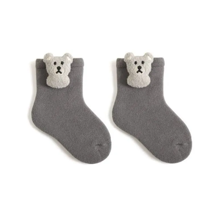 Miso - Korean Baby Fashion - #babyoutfit - Bear Patch Socks - 11