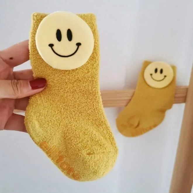 Miso - Korean Baby Fashion - #babyoutfit - Smile Sleep Socks - 4