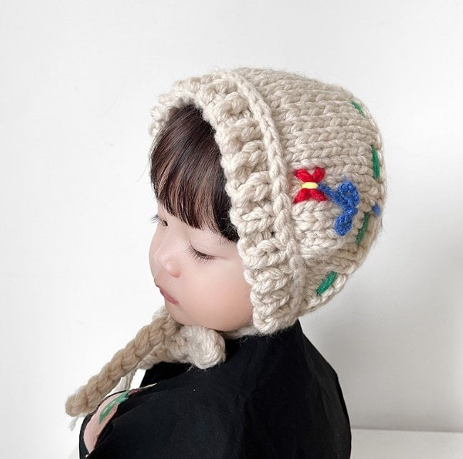 Miso - Korean Baby Fashion - #onlinebabyboutique - Flower Knit Ear Muffler - 9