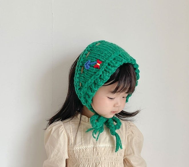 Miso - Korean Baby Fashion - #onlinebabyshop - Flower Knit Ear Muffler - 10