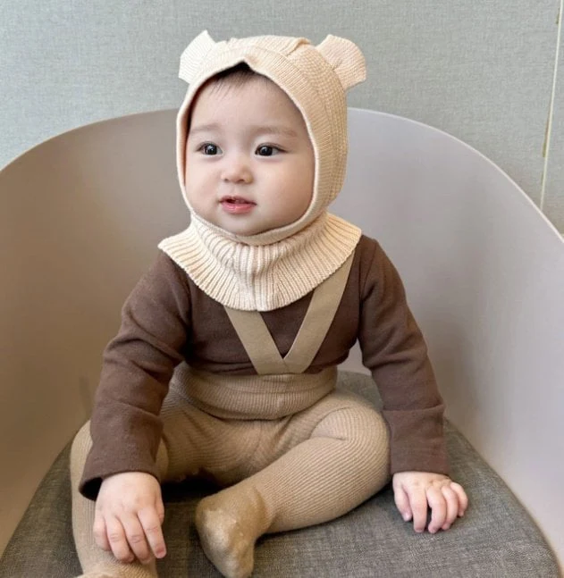 Miso - Korean Baby Fashion - #onlinebabyshop - Bear Balaclava - 3