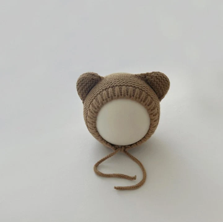 Miso - Korean Baby Fashion - #onlinebabyshop - Bear Knit Bonnet Hat - 2