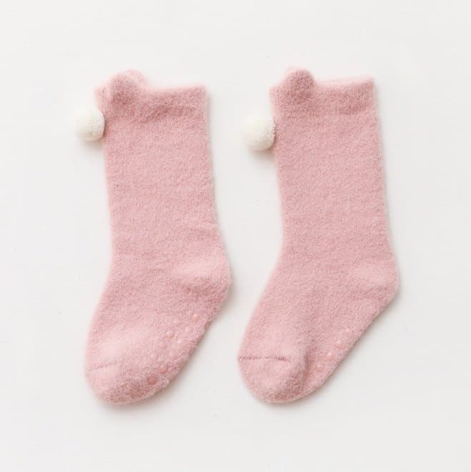 Miso - Korean Baby Fashion - #onlinebabyshop - Winter Pom Pom Socks - 7