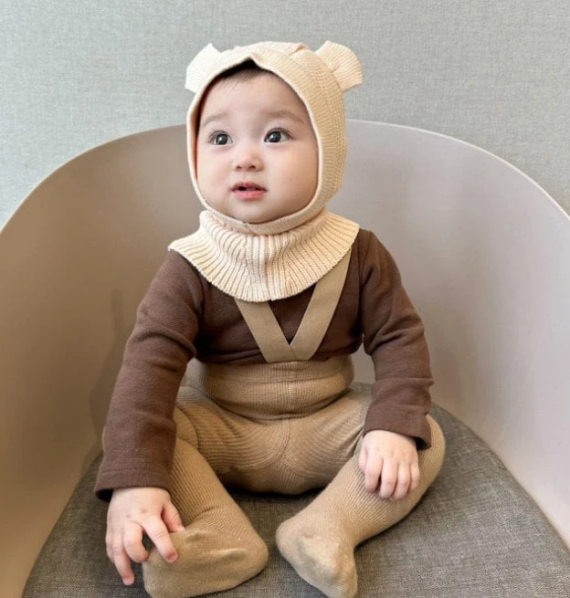 Miso - Korean Baby Fashion - #onlinebabyshop - Bear Balaclava - 4